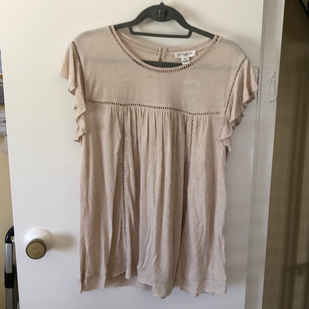 Top with ruffle cap sleeve
